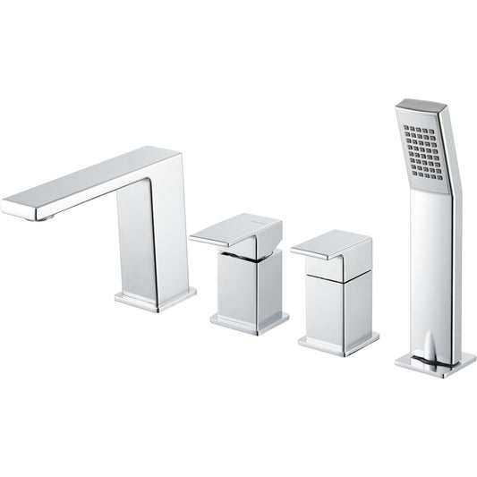 Lys 4-Hole Deck Mounted Bath/Shower Mixer - Chrome