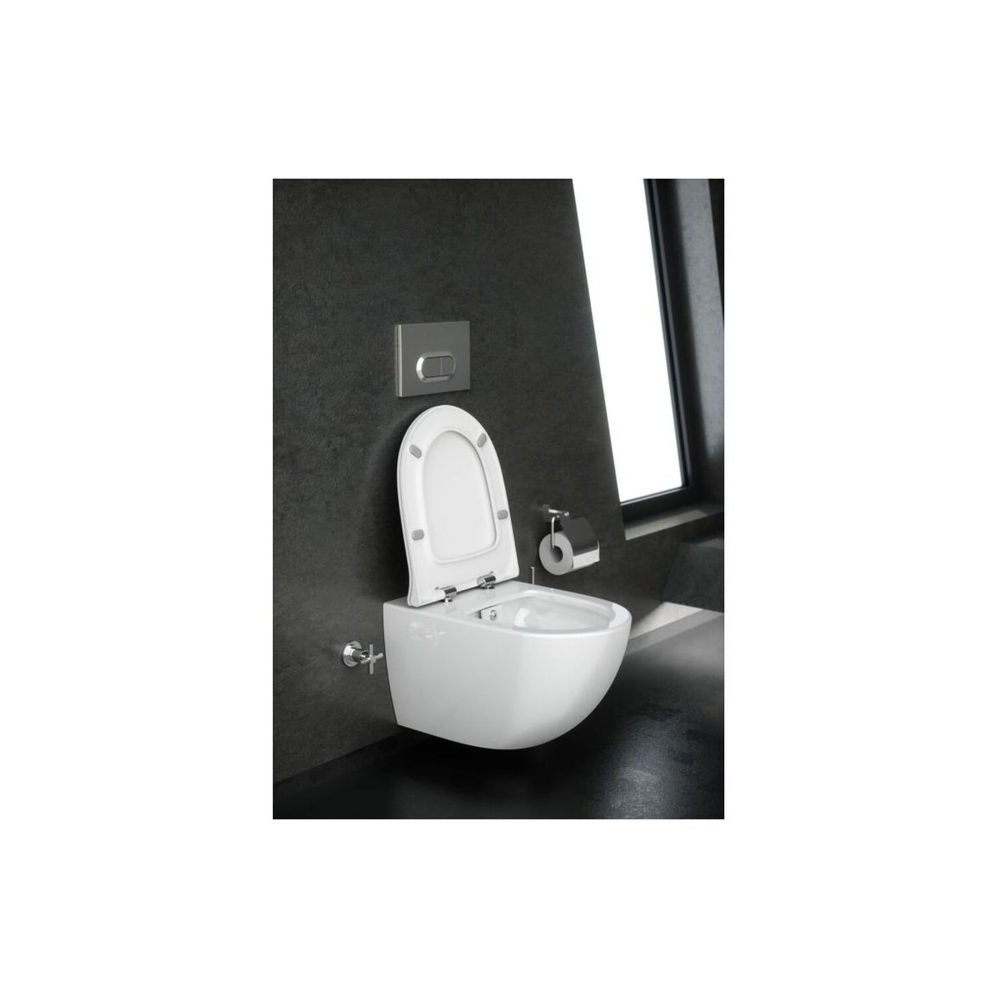 VitrA Q-Line Toilet Roll Holder w/Cover - Chrome