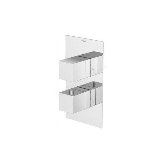 VitrA Aquaheat Square Thermostatic 3-Way Shower Mixer - Chrome