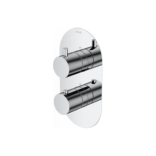 VitrA Aquaheat Round Thermostatic 2-Way Shower Mixer - Chrome