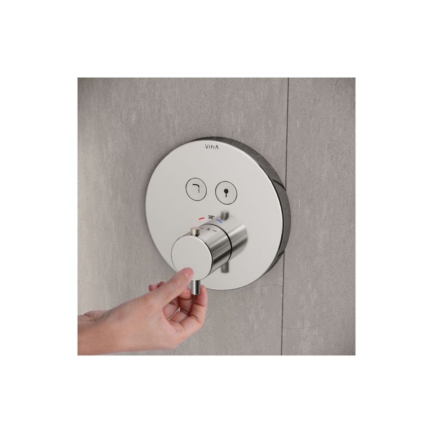 Vitra Aquacontrol Round Concealed Thermostatic 2-Way Bath Mixer