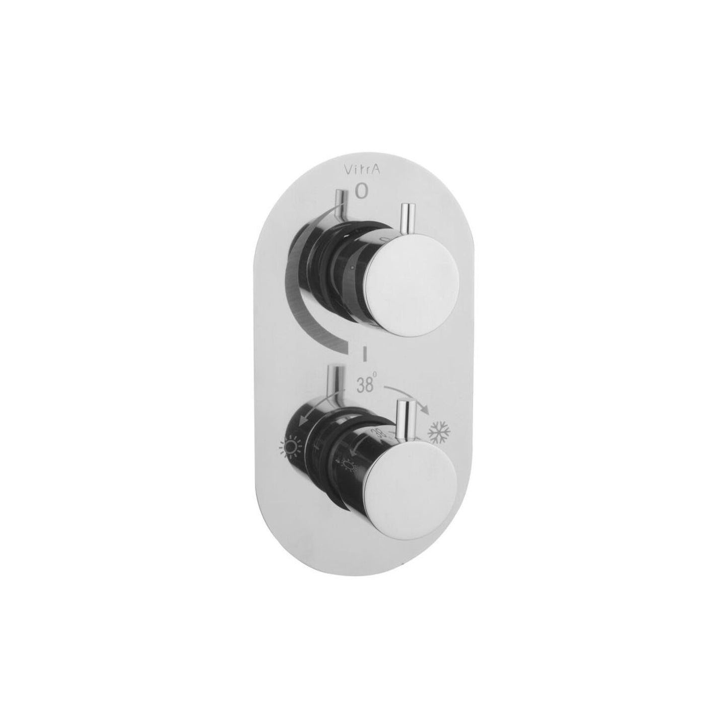 VitrA Aquaheat Round Thermostatic 1-Way Shower Mixer - Chrome