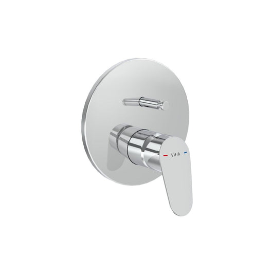 VitrA Flow Round Wall Mounted Bath Mixer Valve - Chrome