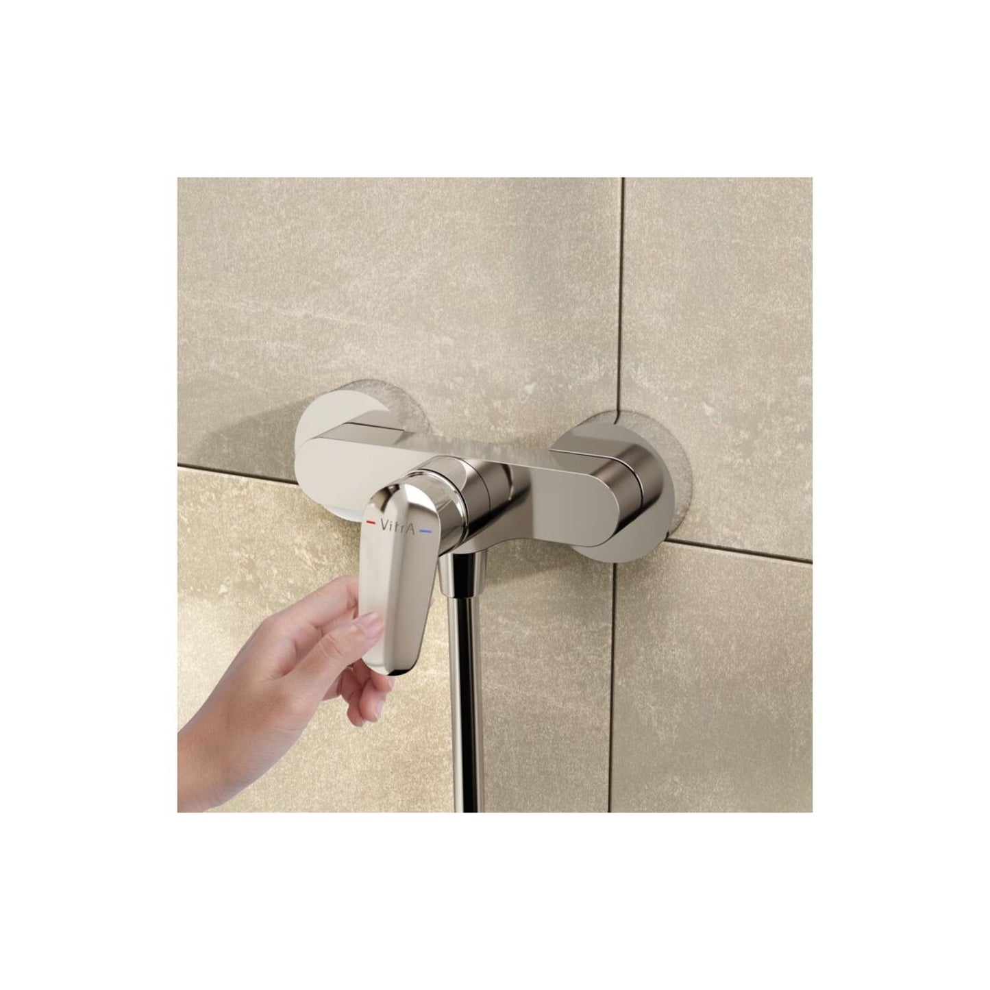 VitrA Flow Round Wall Mounted Shower Mixer - Chrome