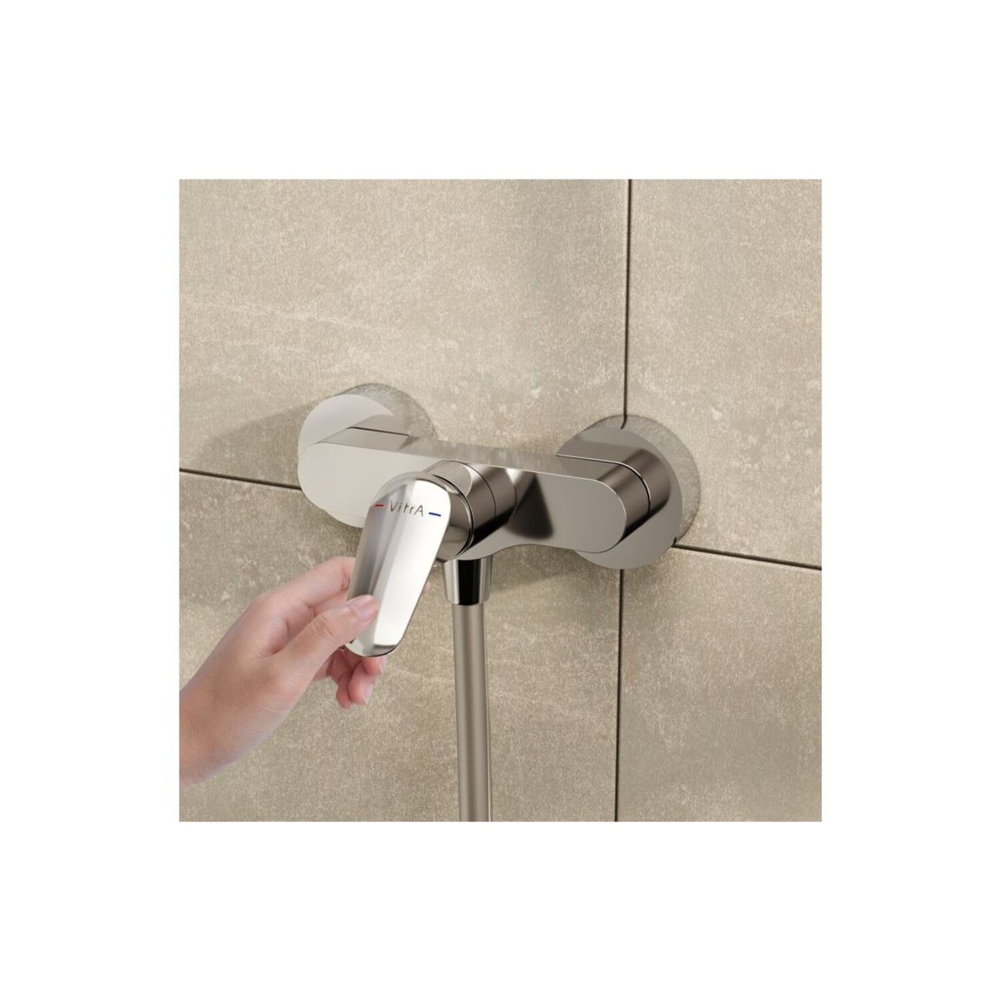 VitrA Flow Round Wall Mounted Shower Mixer - Chrome
