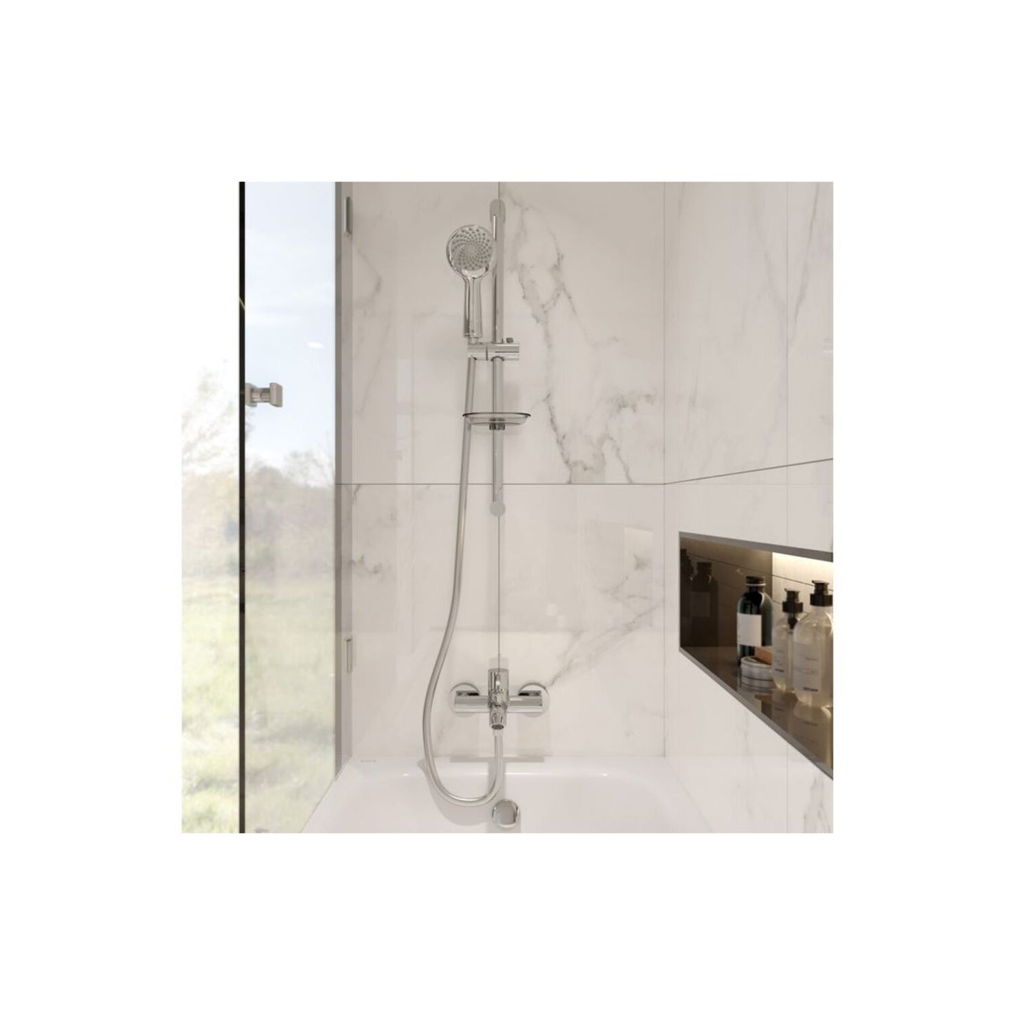 VitrA Samba 3-Function Hand Shower w/Slide Rail - Chrome