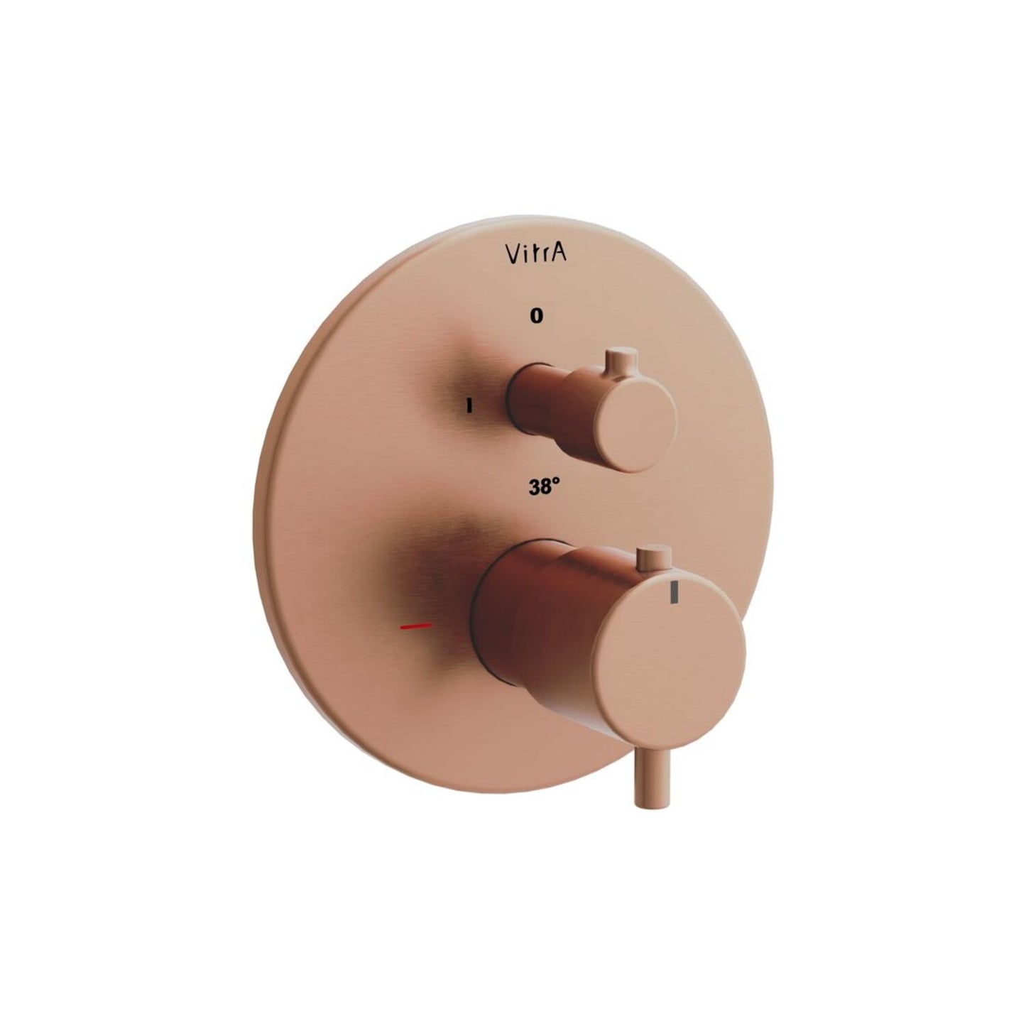 VitrA Aquaheat Round Integrated Thermostatic Bath/Shower Mixer Valve - Brushed Bronze