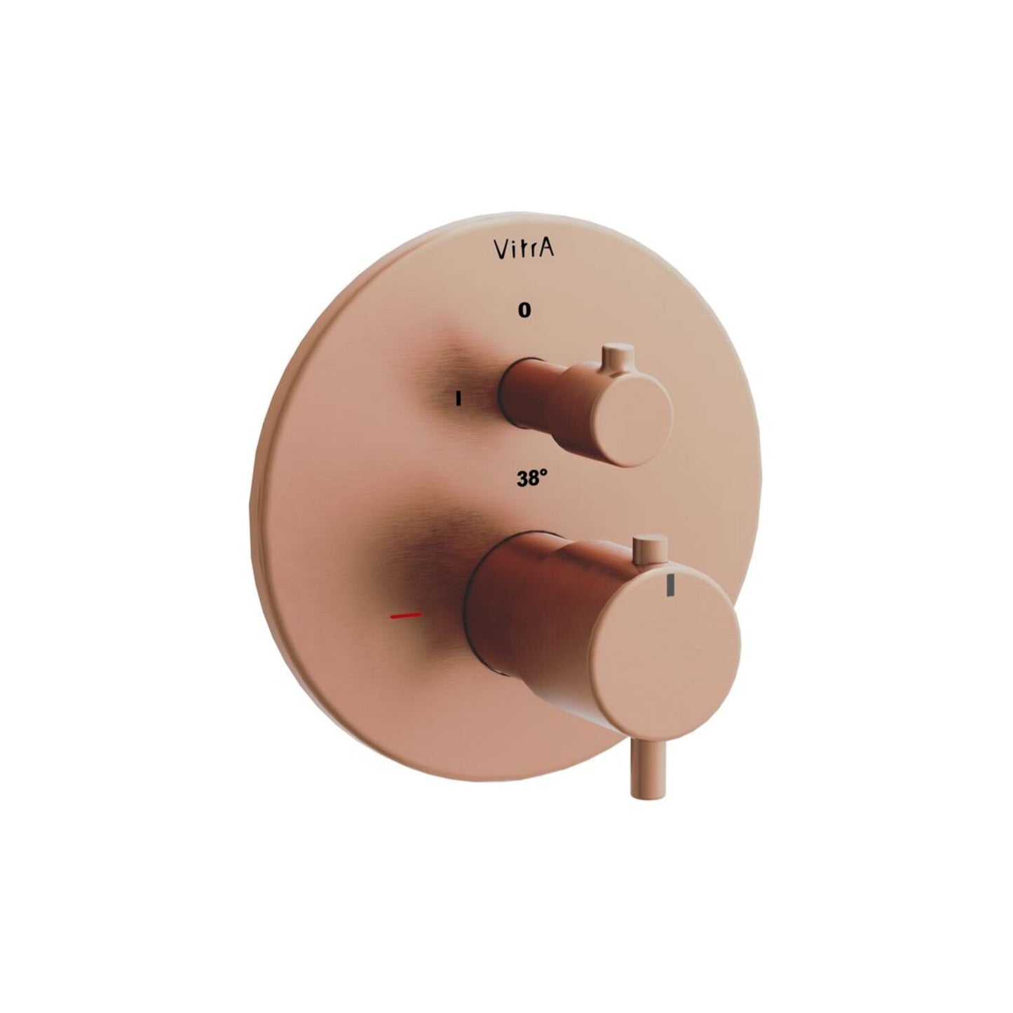 VitrA Aquaheat Integrated Thermostatic Shower Mixer Valve - Brushed Bronze