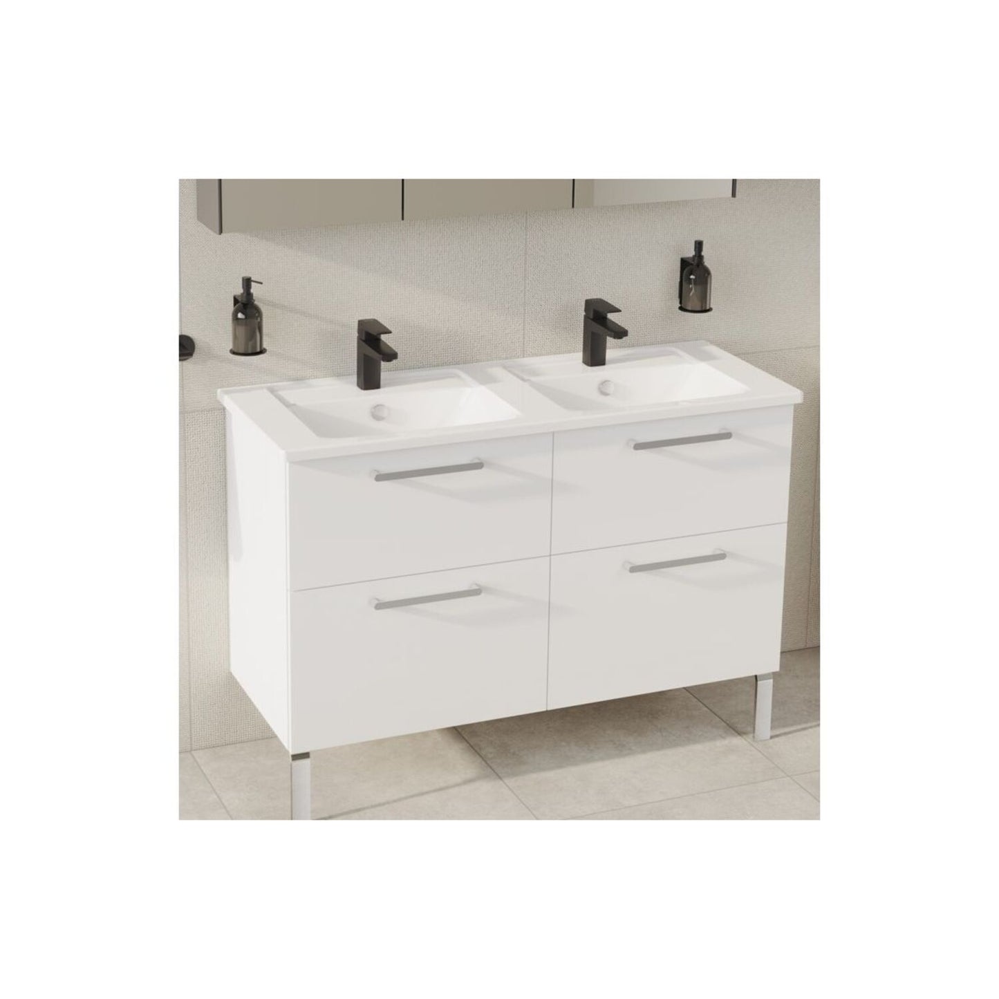VitrA Root Flat Leg Set for 2/4 Drawer Units - Chrome