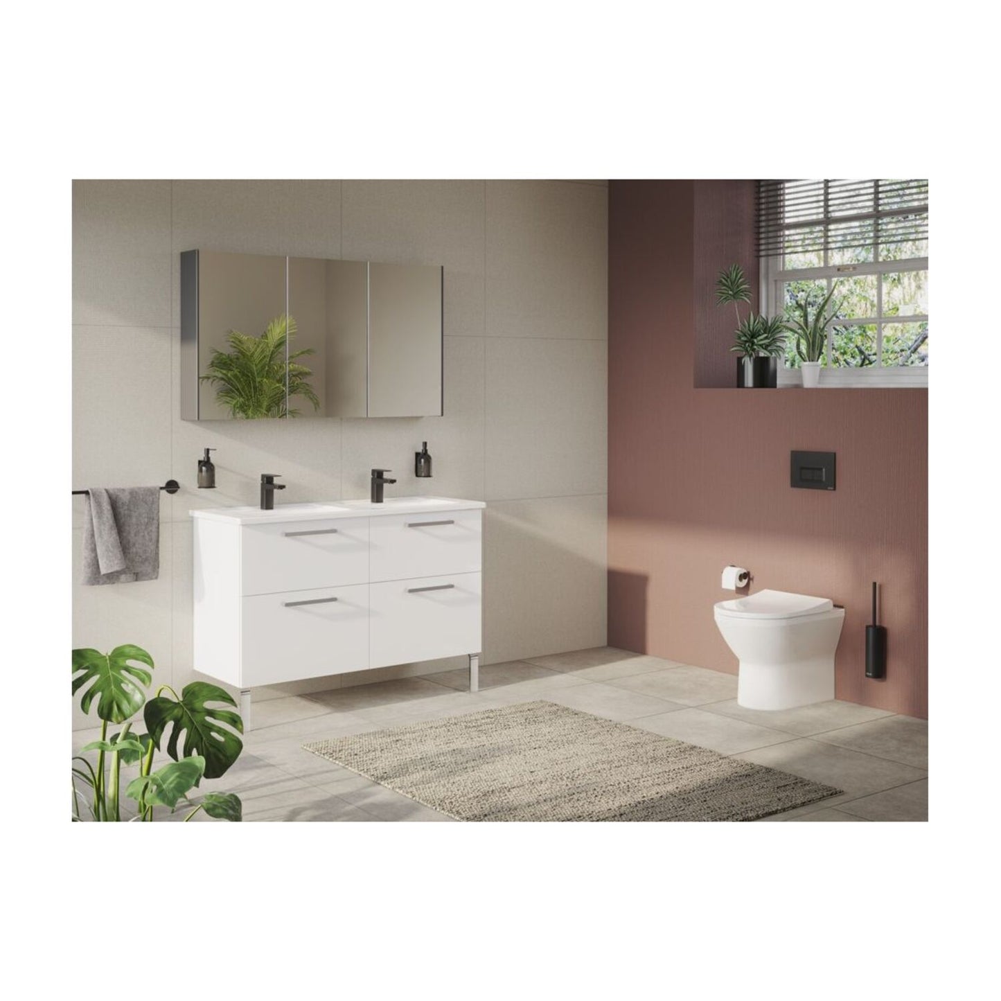 VitrA Root Flat Leg Set for 2/4 Drawer Units - Chrome