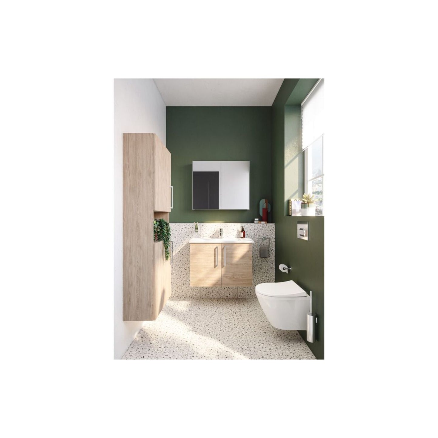 VitrA Mirrored Cabinet - Brushed Chrome