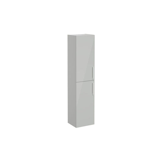 VitrA Root Flat 40cm 2 Door Tall Unit (LH Hinge) - Shiny Pearl Grey