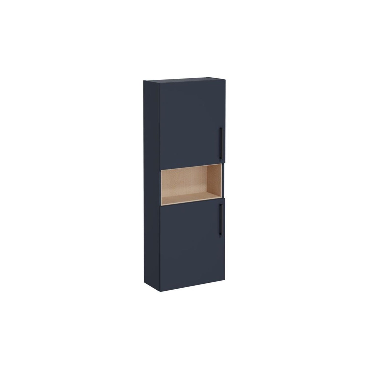 VitrA Root Flat 55cm 2 Door Semi-Tall Unit (LH Hinge) - Matt Dark Blue