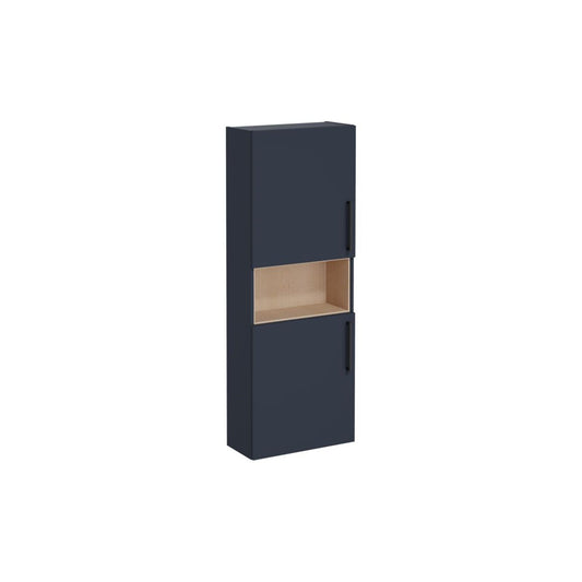 VitrA Root Flat 55cm 2 Door Semi-Tall Unit (LH Hinge) - Matt Dark Blue