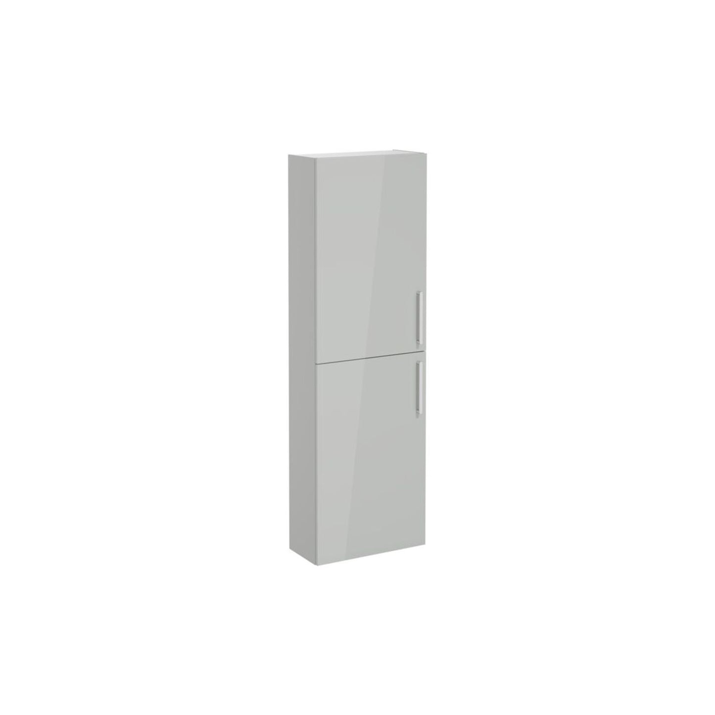 VitrA Root Flat 55cm 2 Door Slim Tall Unit (LH Hinge) - Shiny Pearl Grey