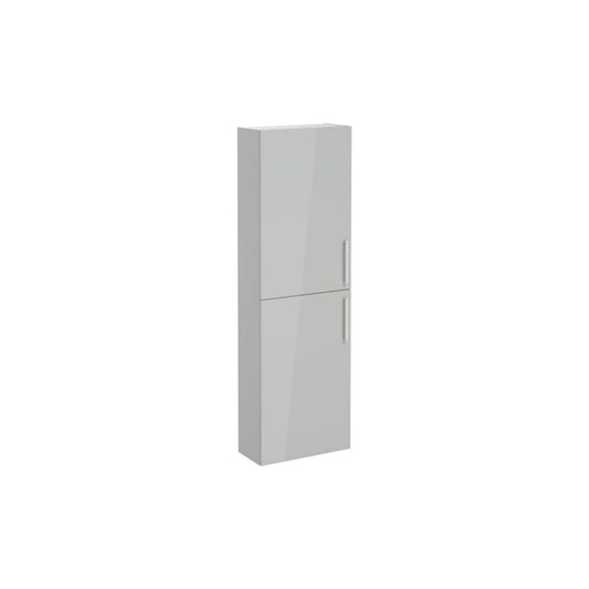 VitrA Root Flat 55cm 2 Door Slim Tall Unit (LH Hinge) - Shiny Pearl Grey