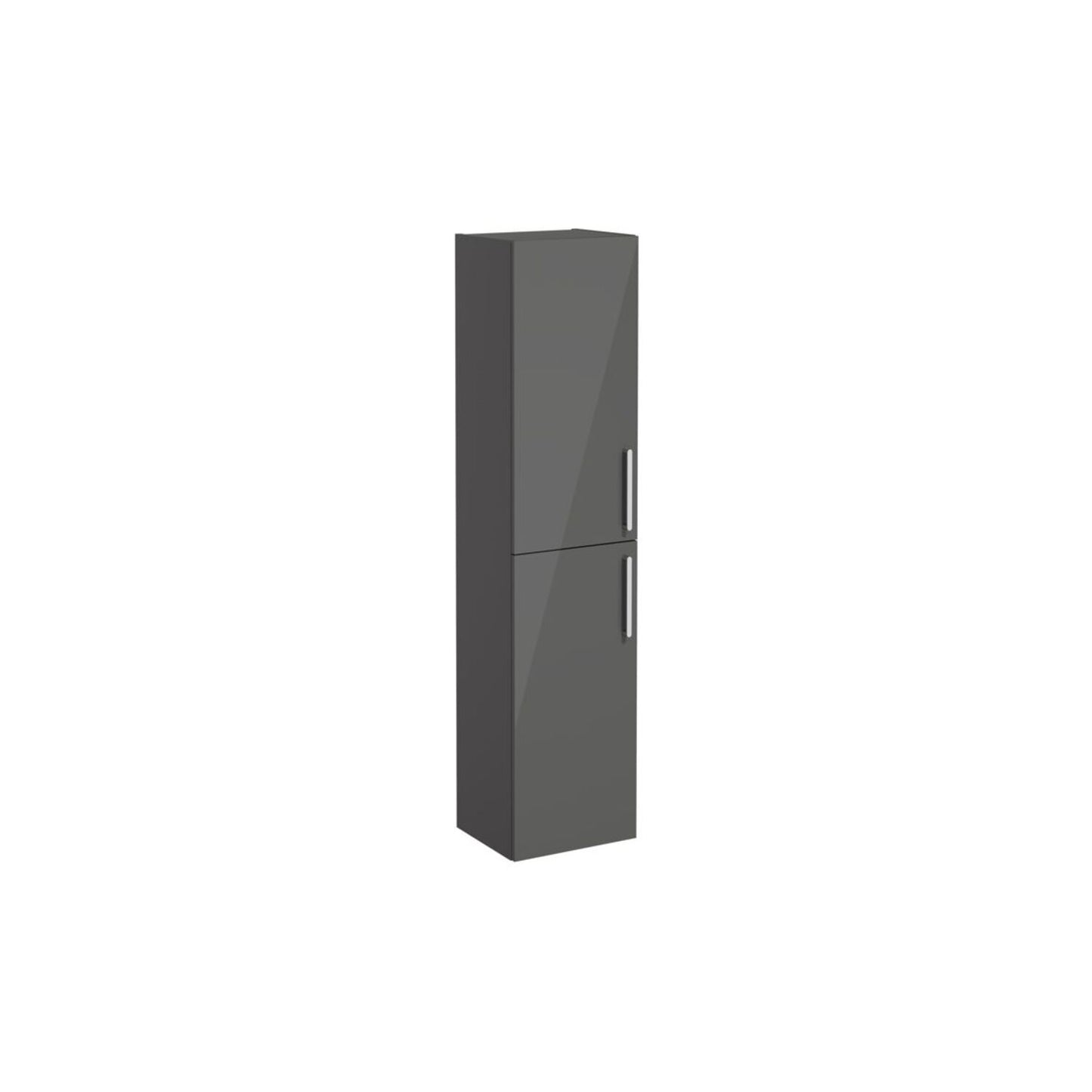 VitrA Root Flat 40cm 2 Door Tall Unit (LH Hinge) - Anthracite High Gloss