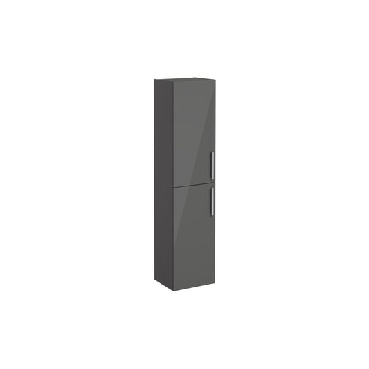 VitrA Root Flat 40cm 2 Door Tall Unit (LH Hinge) - Anthracite High Gloss