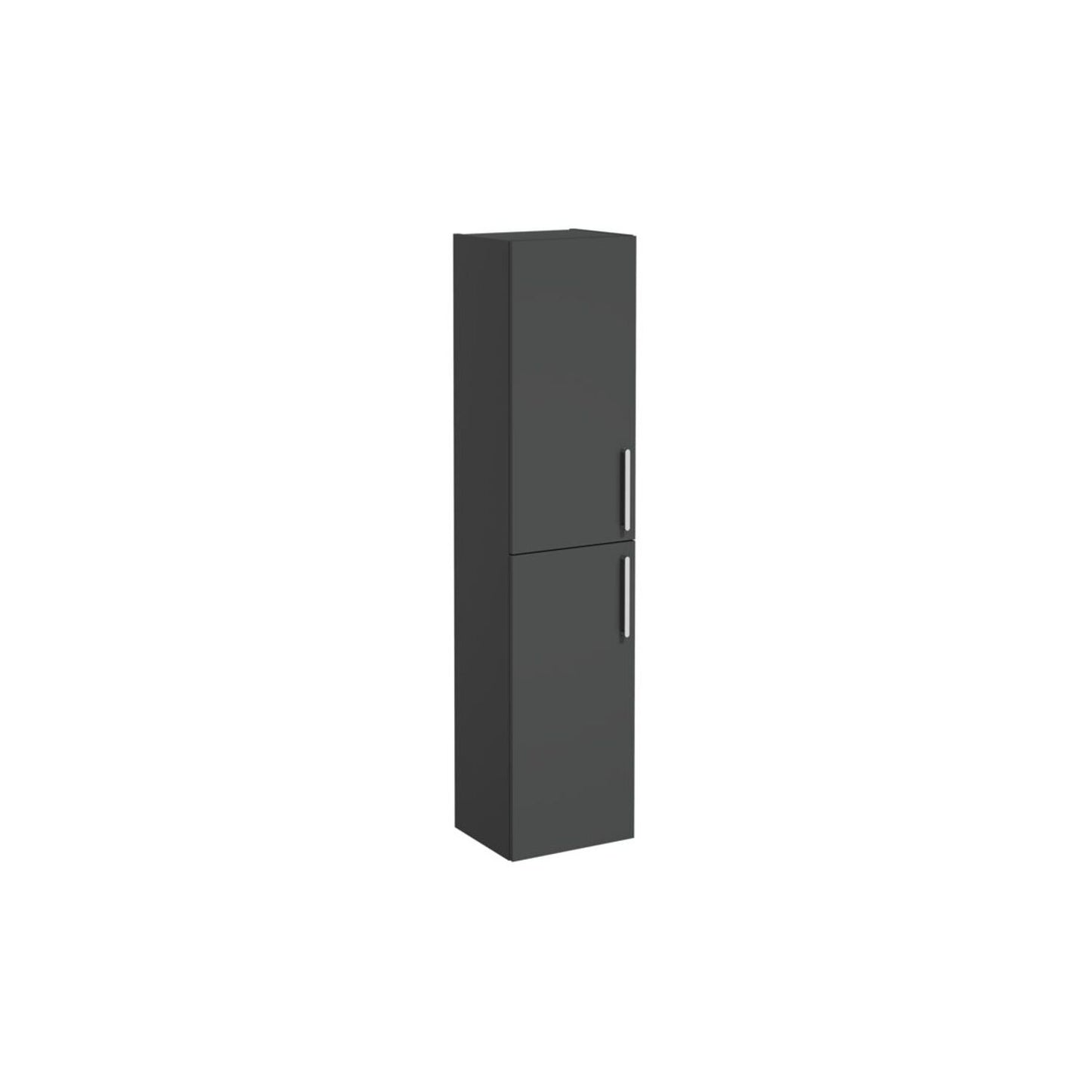 VitrA Root Flat 40cm 2 Door Tall Unit (LH Hinge) - Matt Storm Grey
