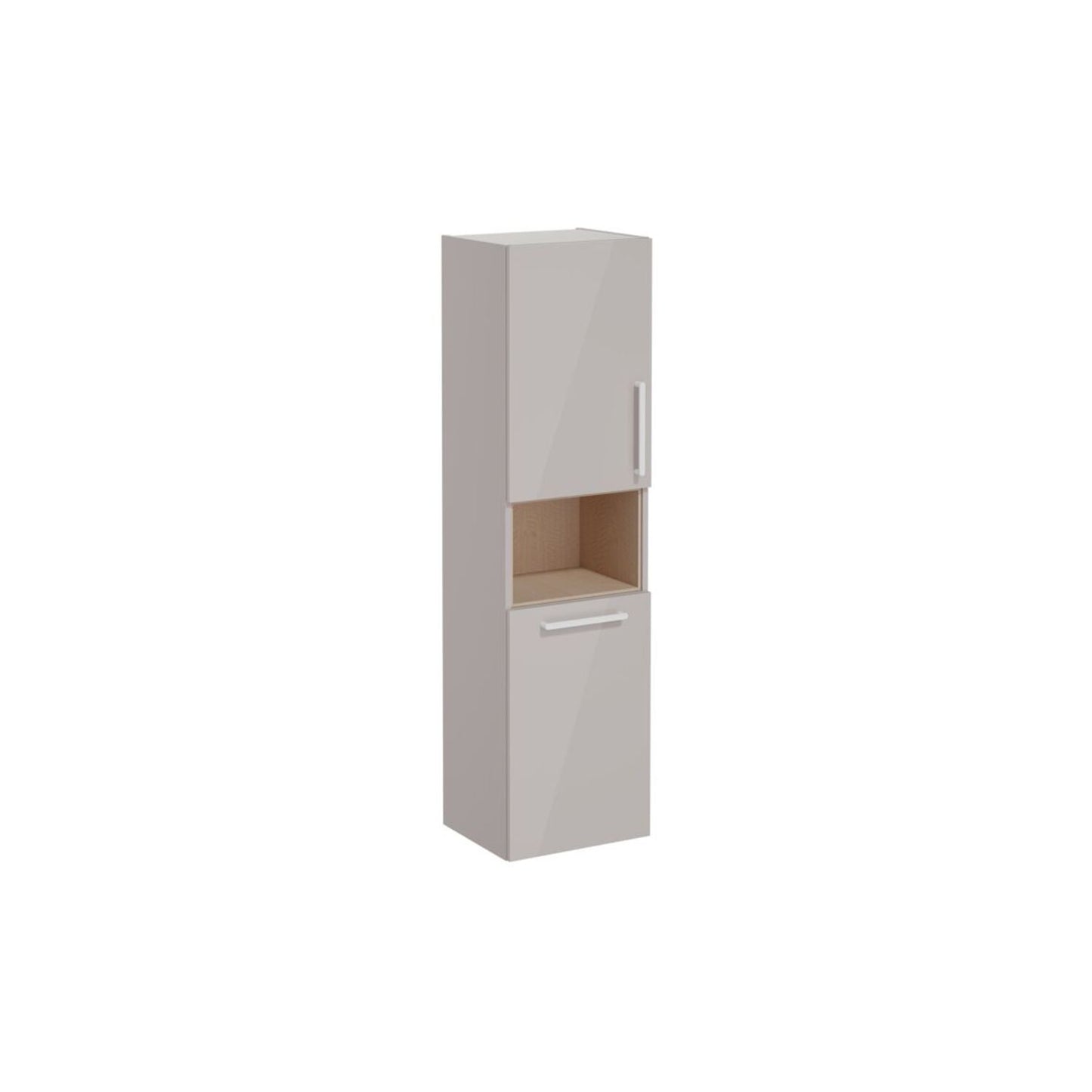 VitrA Root Flat 40cm 2 Door Semi-Tall Unit w/Laundry Basket (LH Hinge) - Bright Sahara Beige