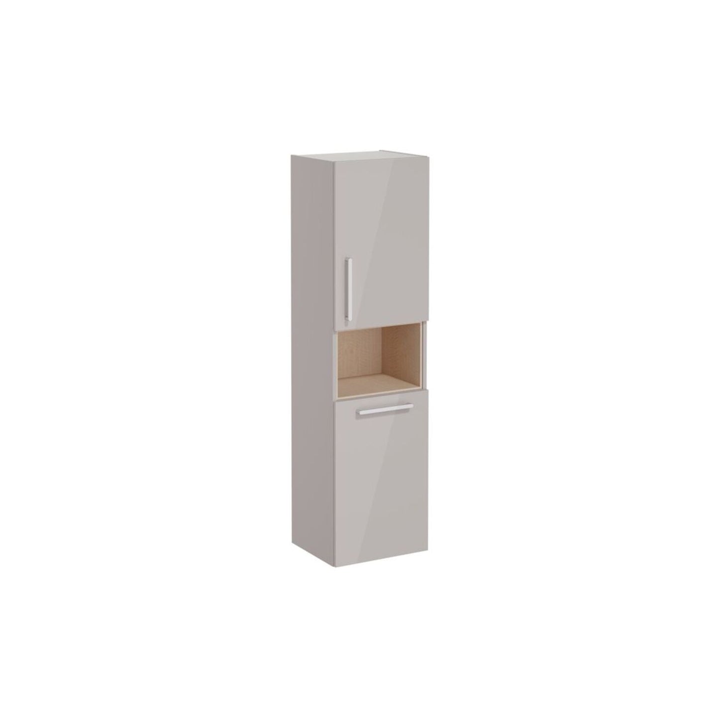 VitrA Root Flat 40cm 2 Door Semi-Tall Unit w/Laundry Basket (RH Hinge) - Bright Sahara Beige