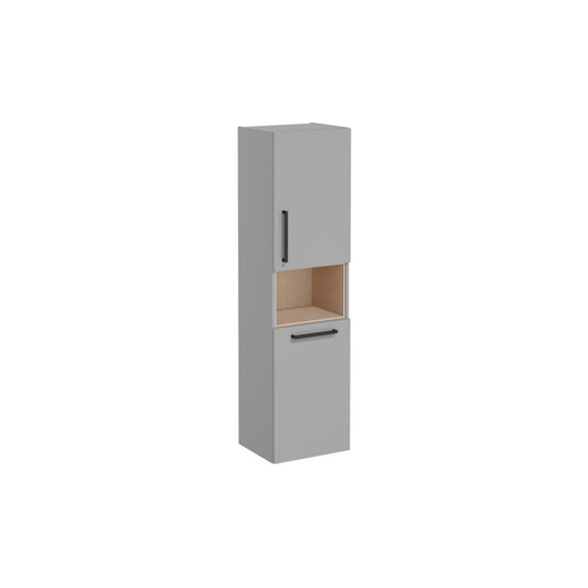 VitrA Root Flat 40cm 2 Door Semi-Tall Unit w/Laundry Basket (RH Hinge) - Matt Rock Grey