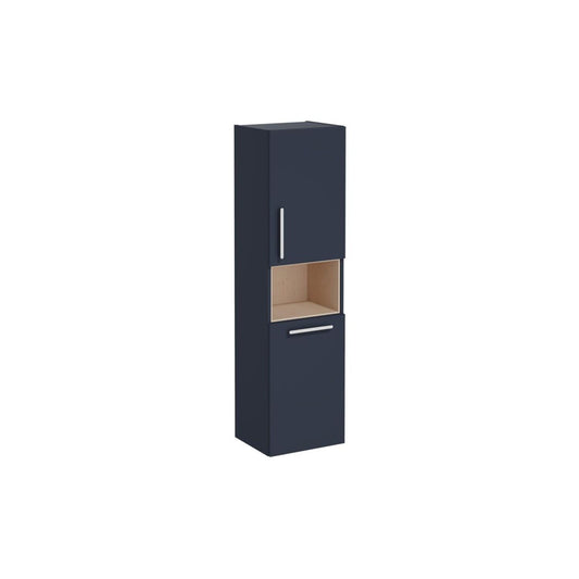 VitrA Root Flat 40cm 2 Door Semi-Tall Unit w/Laundry Basket (RH Hinge) - Matt Dark Blue