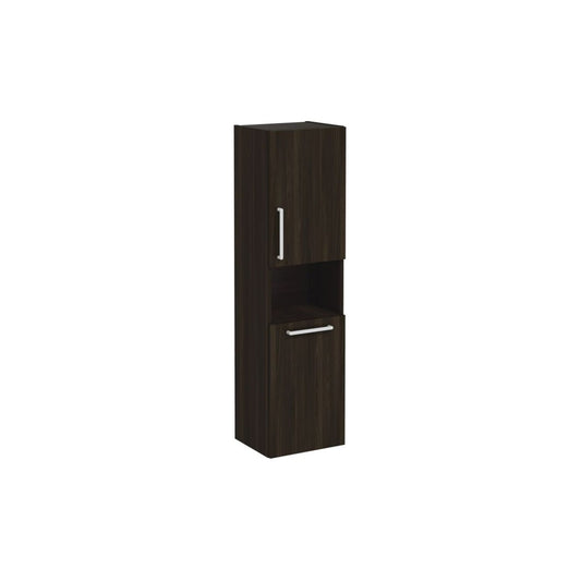 VitrA Root Flat 40cm 2 Door Semi-Tall Unit w/Laundry Basket (RH Hinge) - Walnut