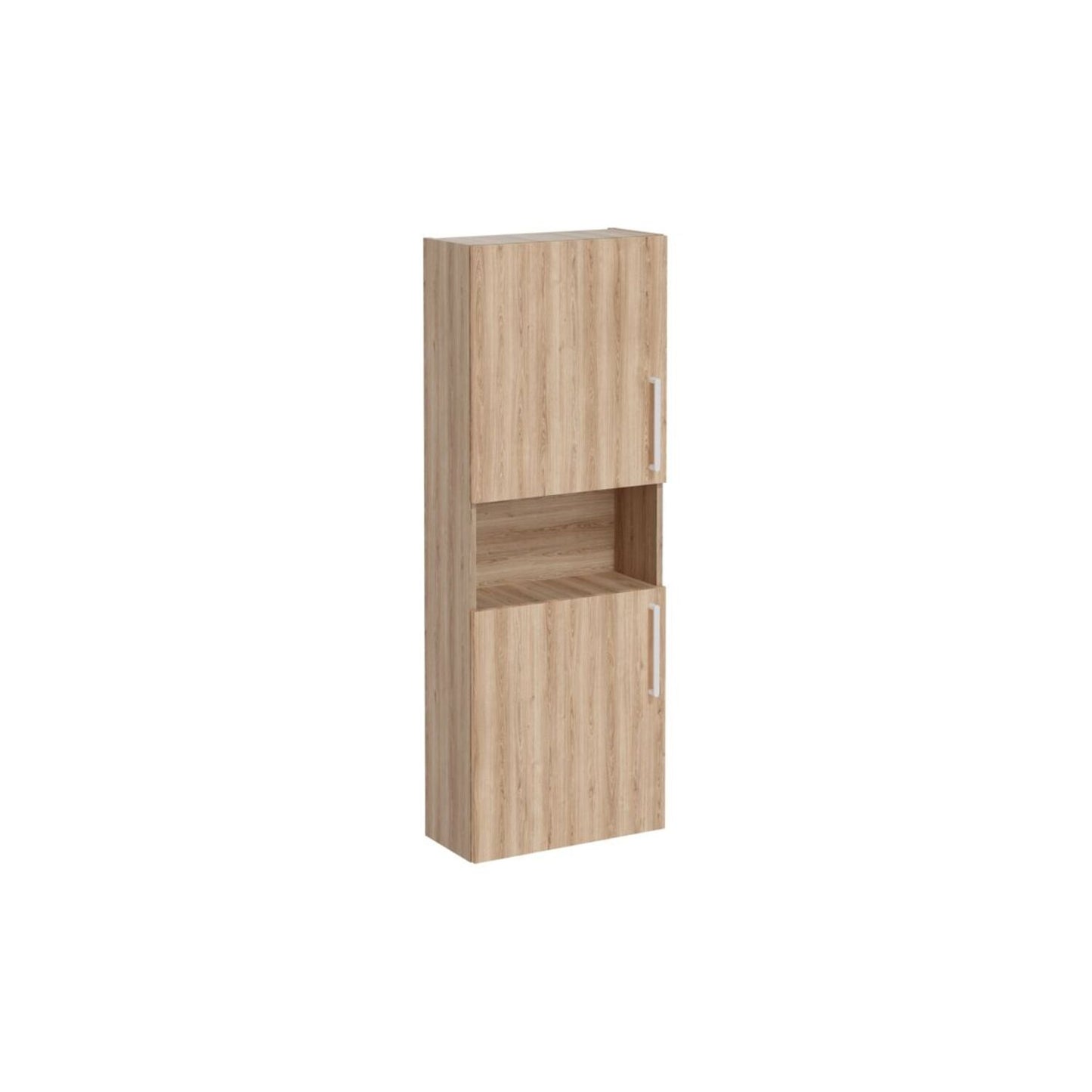 VitrA Root Flat 55cm 2 Door Semi-Tall Unit (LH Hinge) - Natural Oak