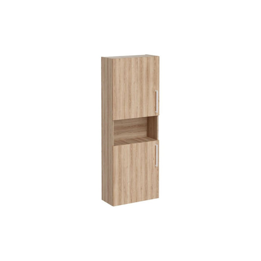 VitrA Root Flat 55cm 2 Door Semi-Tall Unit (LH Hinge) - Natural Oak