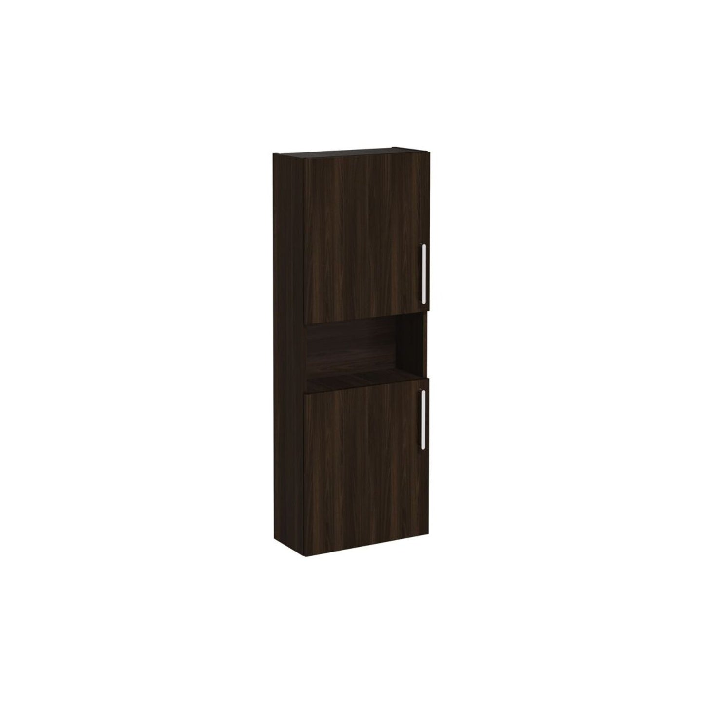 VitrA Root Flat 55cm 2 Door Semi-Tall Unit (LH Hinge) - Walnut