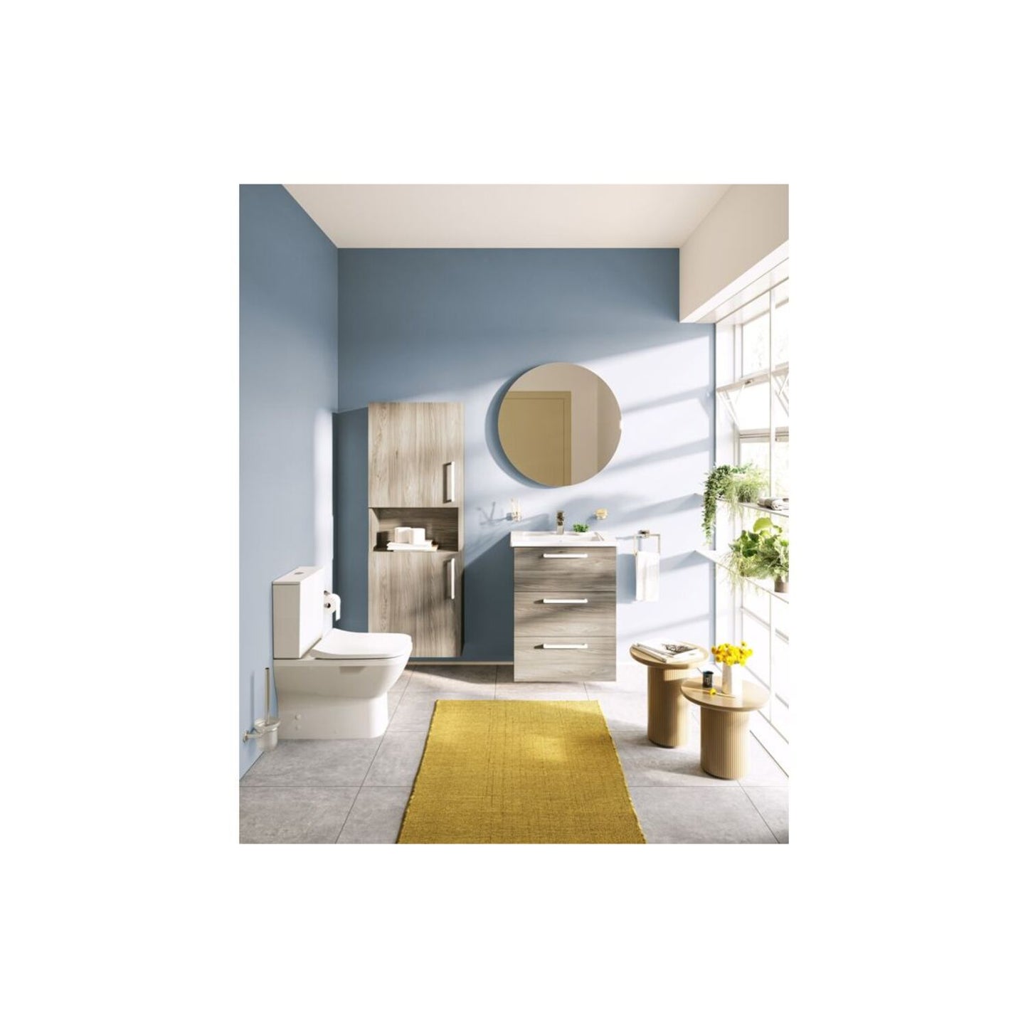 VitrA Root Flat 55cm 2 Door Semi-Tall Unit (LH Hinge) - Cordoba