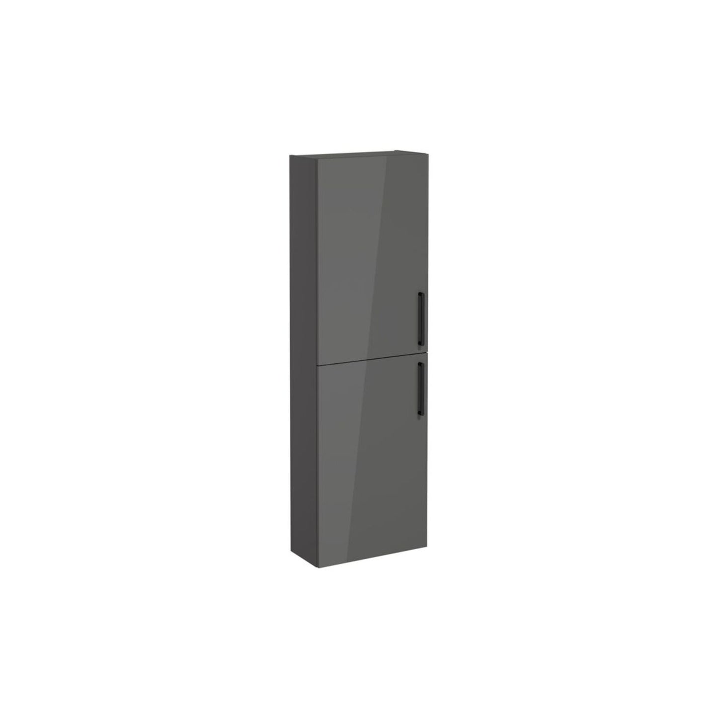 VitrA Root Flat 55cm 2 Door Slim Tall Unit (LH Hinge) - Anthracite High Gloss