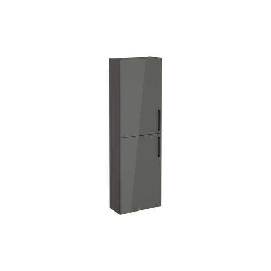 VitrA Root Flat 55cm 2 Door Slim Tall Unit (LH Hinge) - Anthracite High Gloss