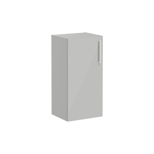 VitrA Root Flat 40cm 1 Door Lower/Base Unit (LH Hinge) - Shiny Pearl Grey