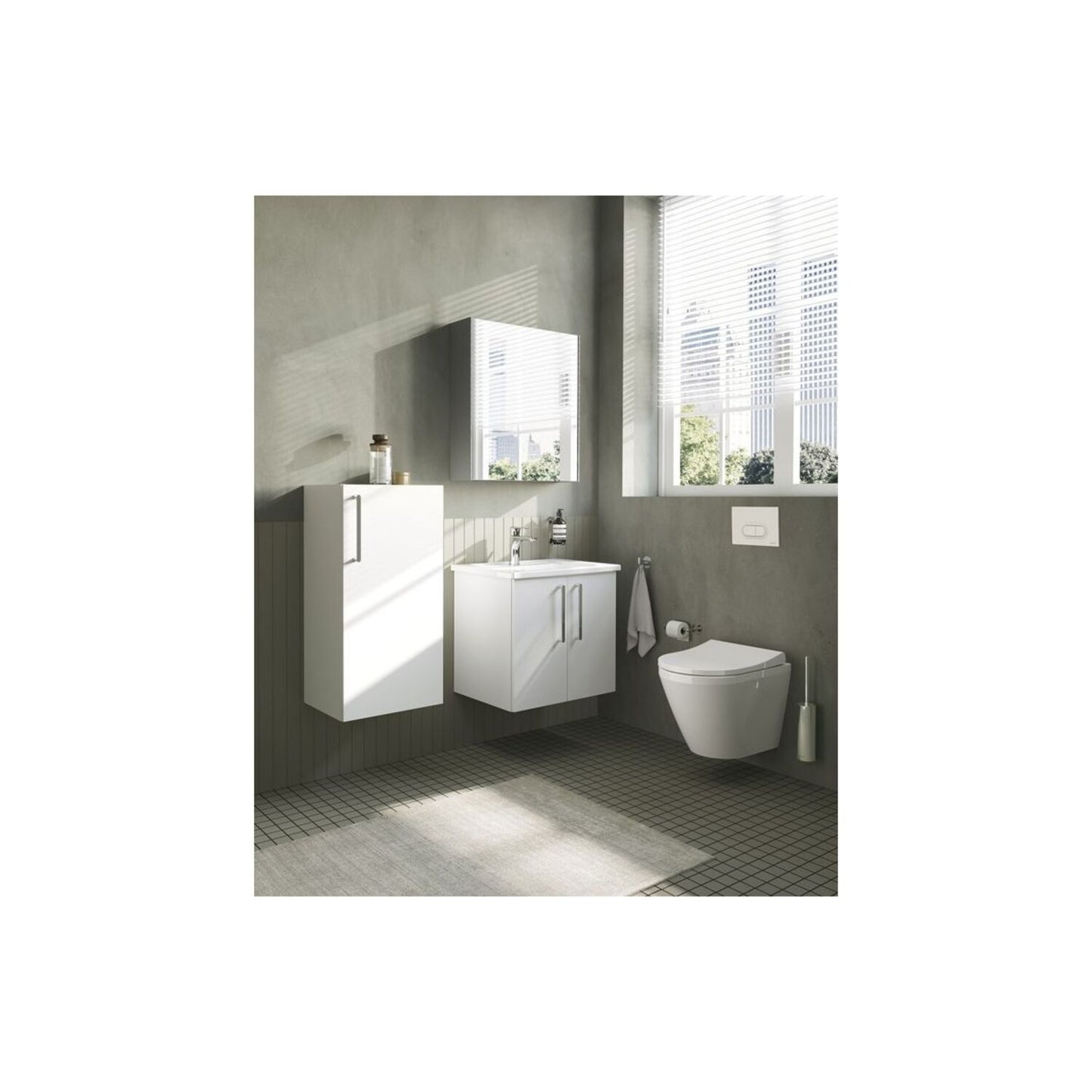 VitrA Root Flat 40cm 1 Door Lower/Base Unit (RH Hinge) - High Gloss White