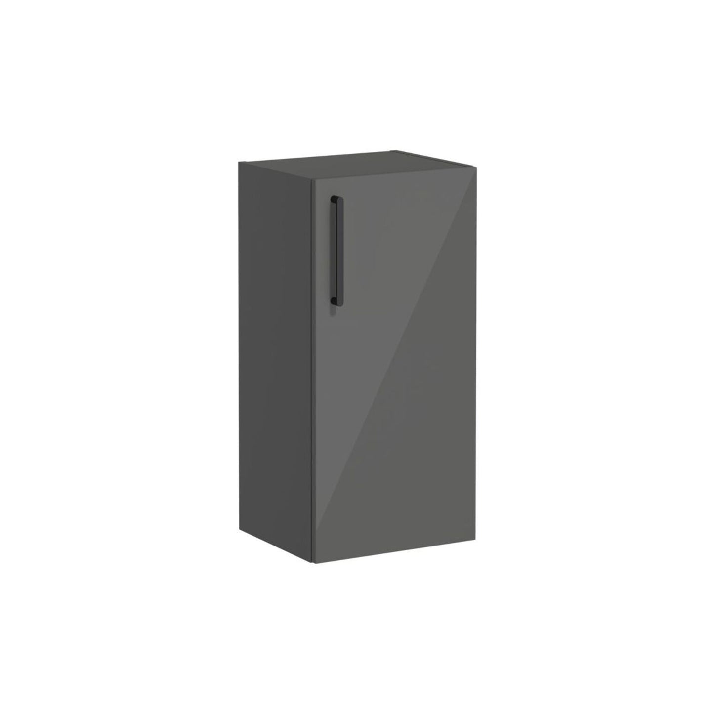 VitrA Root Flat 40cm 1 Door Lower/Base Unit (RH Hinge) - Anthracite High Gloss