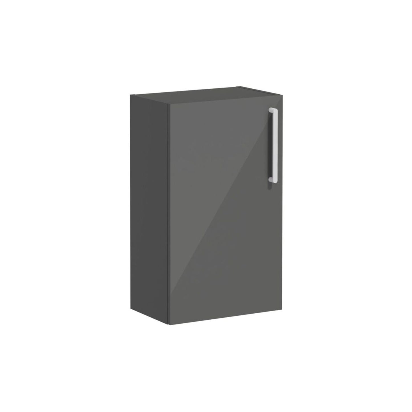VitrA Root Flat 40cm 1 Door Slim Lower/Base Unit (LH Hinge) - Anthracite High Gloss