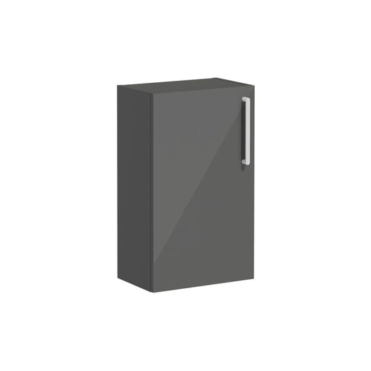 VitrA Root Flat 40cm 1 Door Slim Lower/Base Unit (LH Hinge) - Anthracite High Gloss