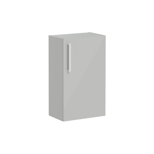 VitrA Root Flat 40cm 1 Door Slim Lower/Base Unit (RH Hinge) - Shiny Pearl Grey