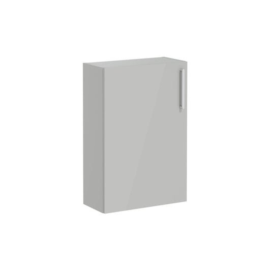 VitrA Root Flat 55cm 1 Door Slim Lower/Base Unit (LH Hinge) - Shiny Pearl Grey