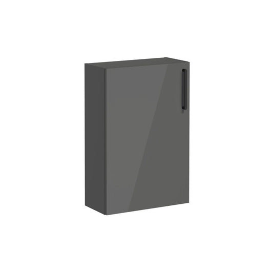 VitrA Root Flat 55cm 1 Door Slim Lower/Base Unit (LH Hinge) - Anthracite High Gloss
