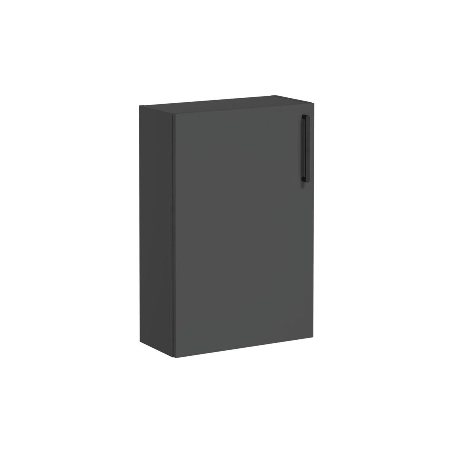 VitrA Root Flat 55cm 1 Door Slim Lower/Base Unit (LH Hinge) - Matt Storm Grey
