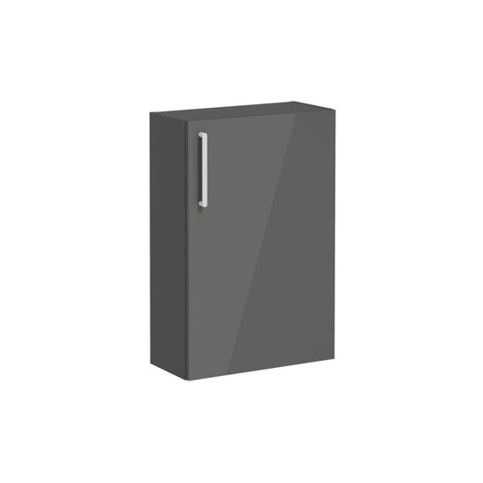 VitrA Root Flat 55cm 1 Door Slim Lower/Base Unit (RH Hinge) - Anthracite High Gloss