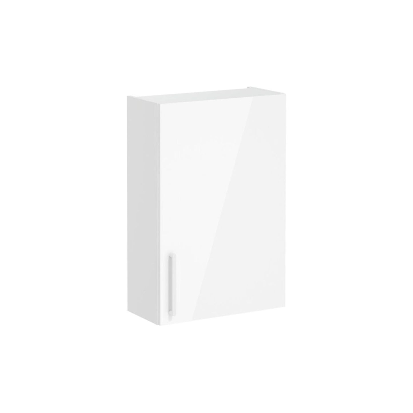 VitrA Root Flat 60cm 1 Door Upper/Wall Unit (RH Hinge) - High Gloss White