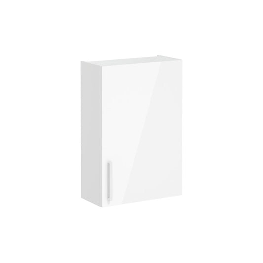 VitrA Root Flat 60cm 1 Door Upper/Wall Unit (RH Hinge) - High Gloss White