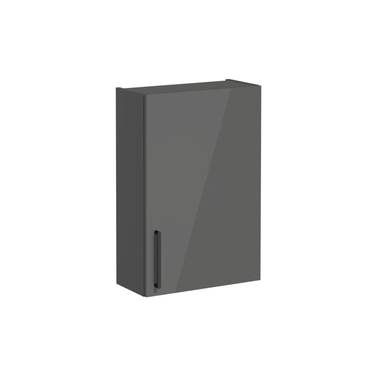 VitrA Root Flat 60cm 1 Door Upper/Wall Unit (RH Hinge) - Anthracite High Gloss