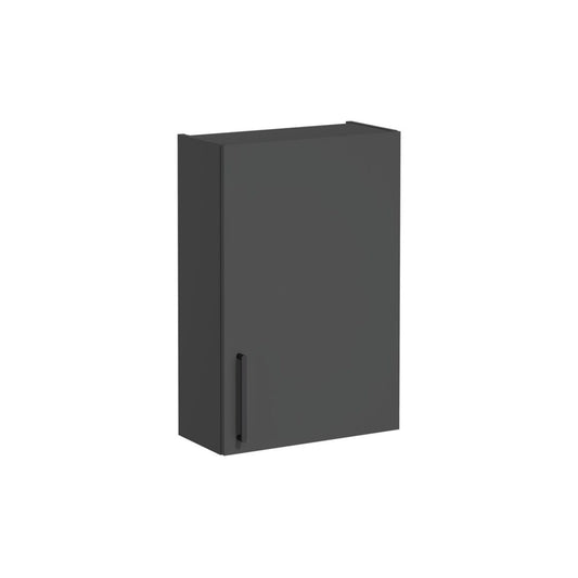 VitrA Root Flat 60cm 1 Door Upper/Wall Unit (RH Hinge) - Matt Storm Grey
