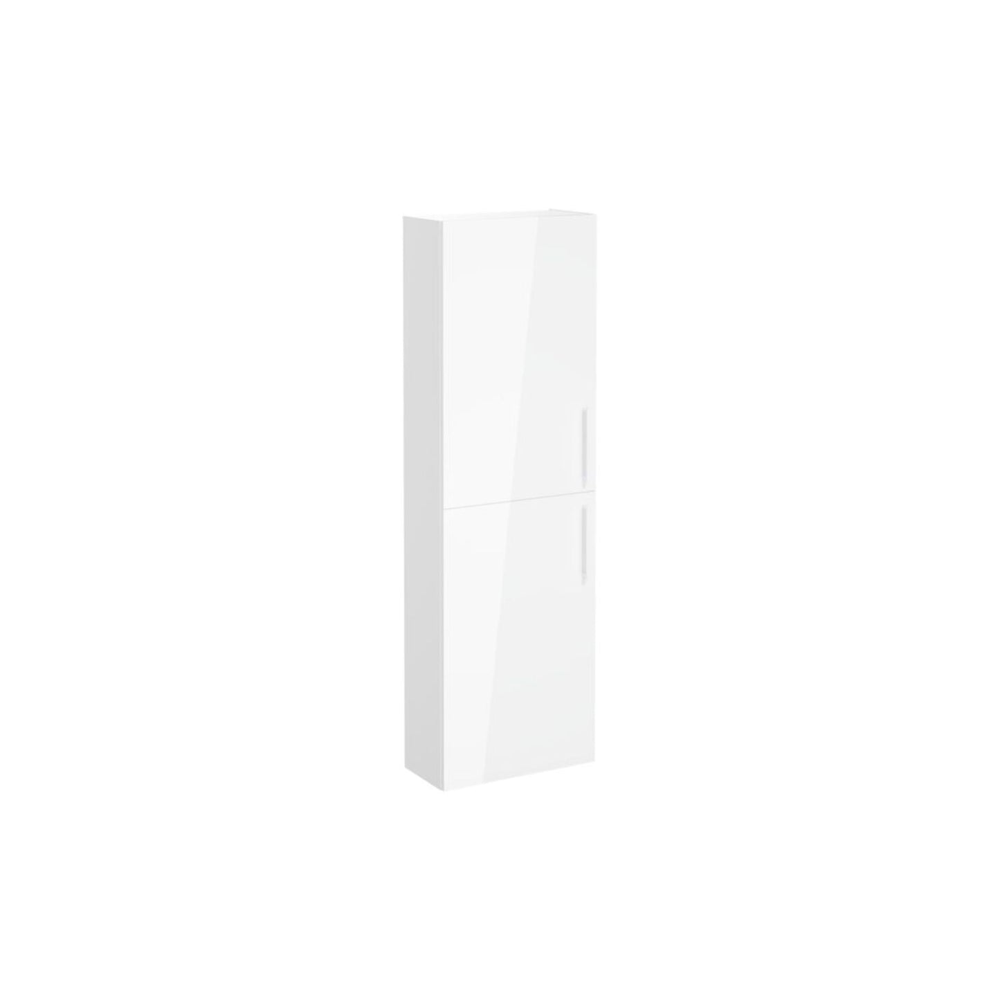 VitrA Root Flat 55cm 2 Door Slim Tall Unit (LH Hinge) - High Gloss White
