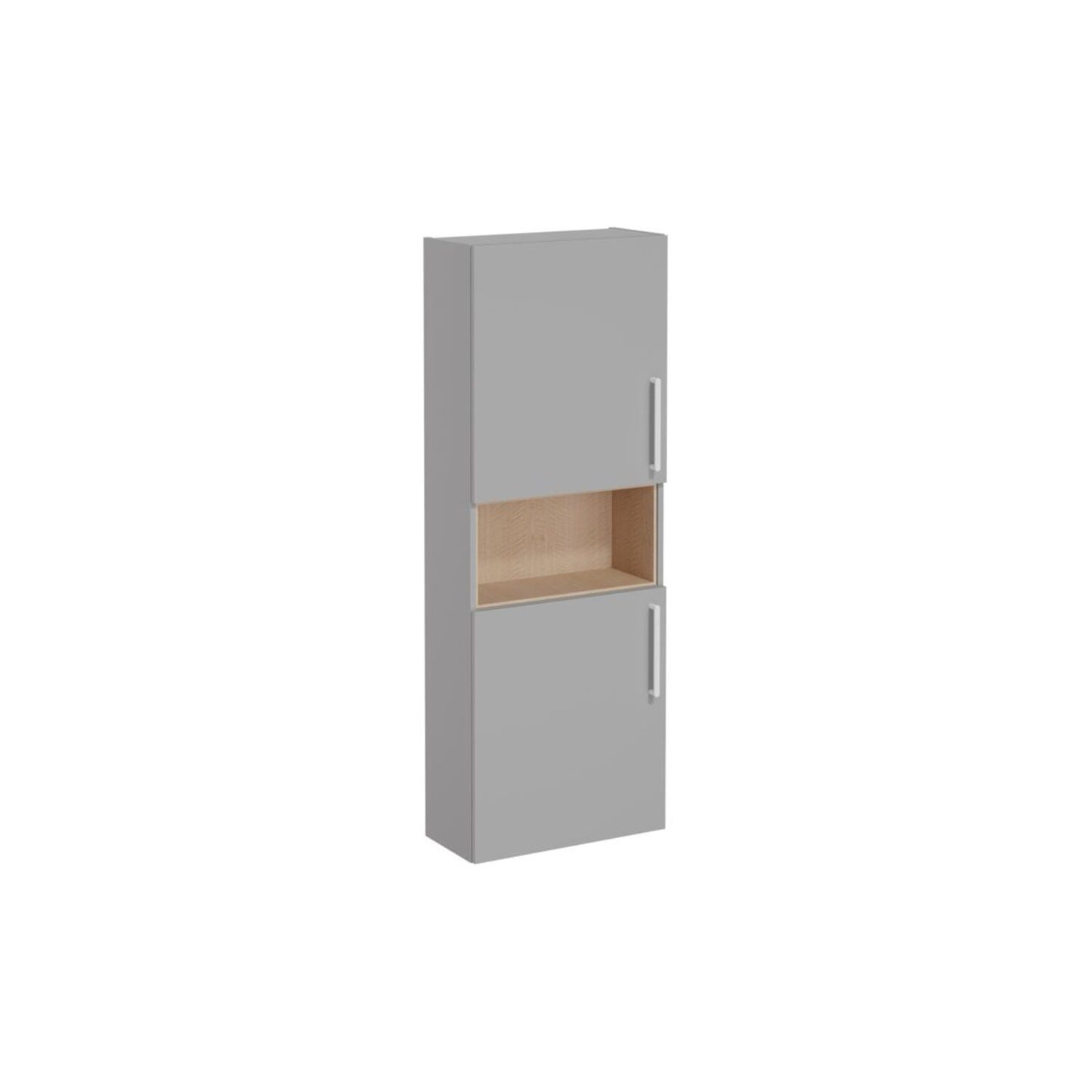 VitrA Root Flat 55cm 2 Door Semi-Tall Unit (LH Hinge) - Matt Rock Grey
